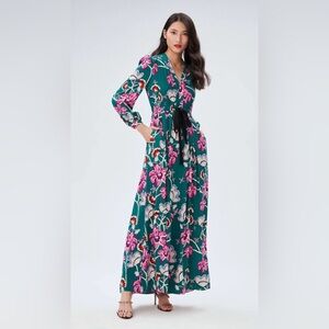 Diane Von Furstenberg Lilo Maxi Dress Green